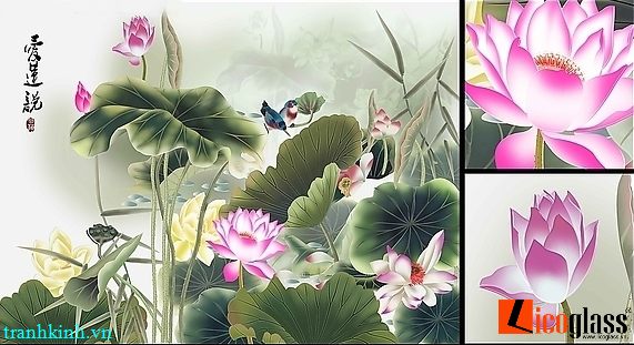 Tranh kính hoa sen TKS32